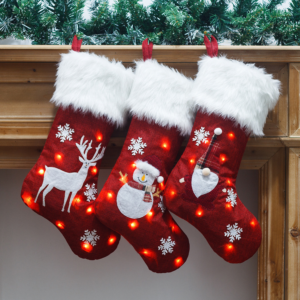 Christmas Socks With Led Light - Christmas Stocking Hanging reseña y precio