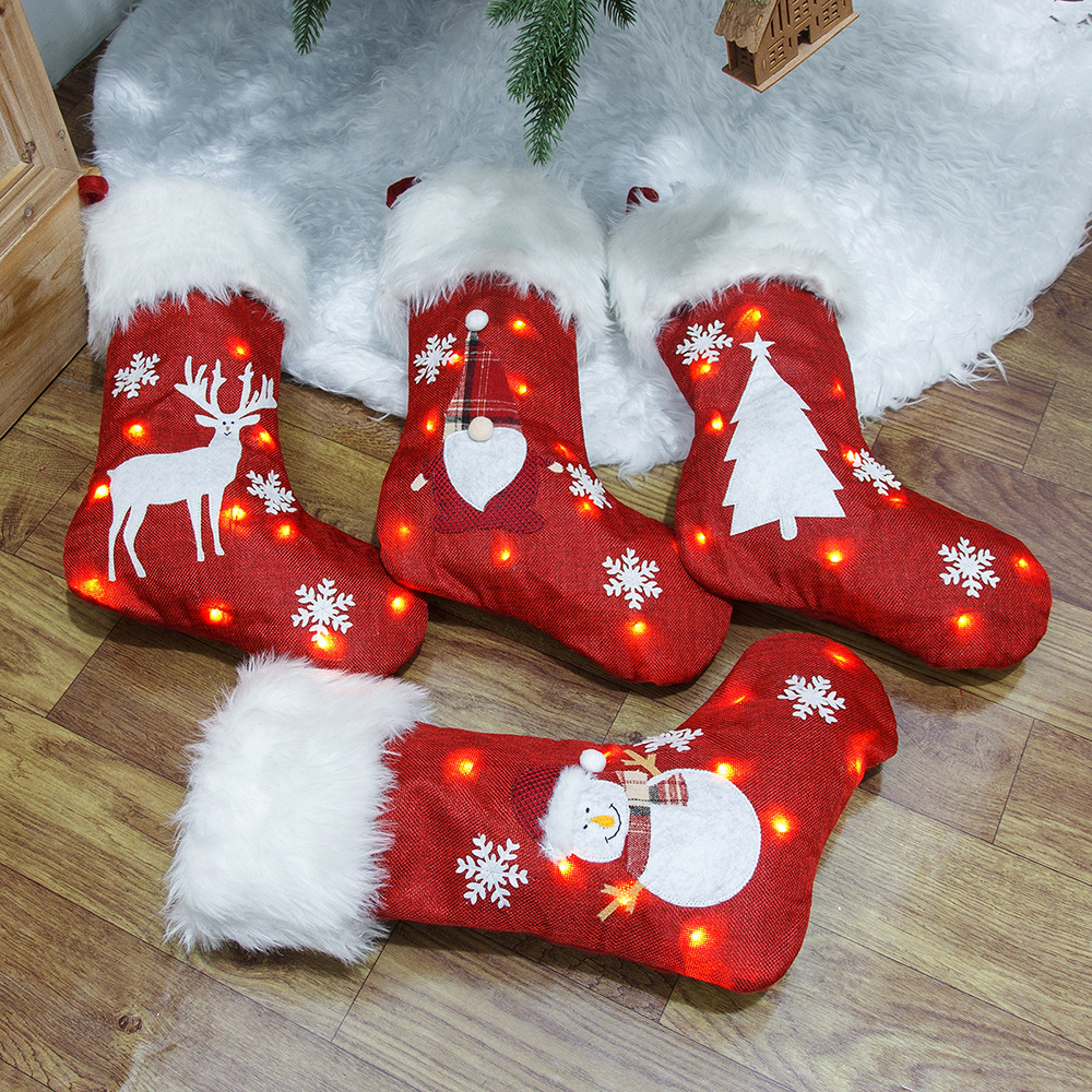 Christmas Socks With Led Light - Christmas Stocking Hanging reseña y precio