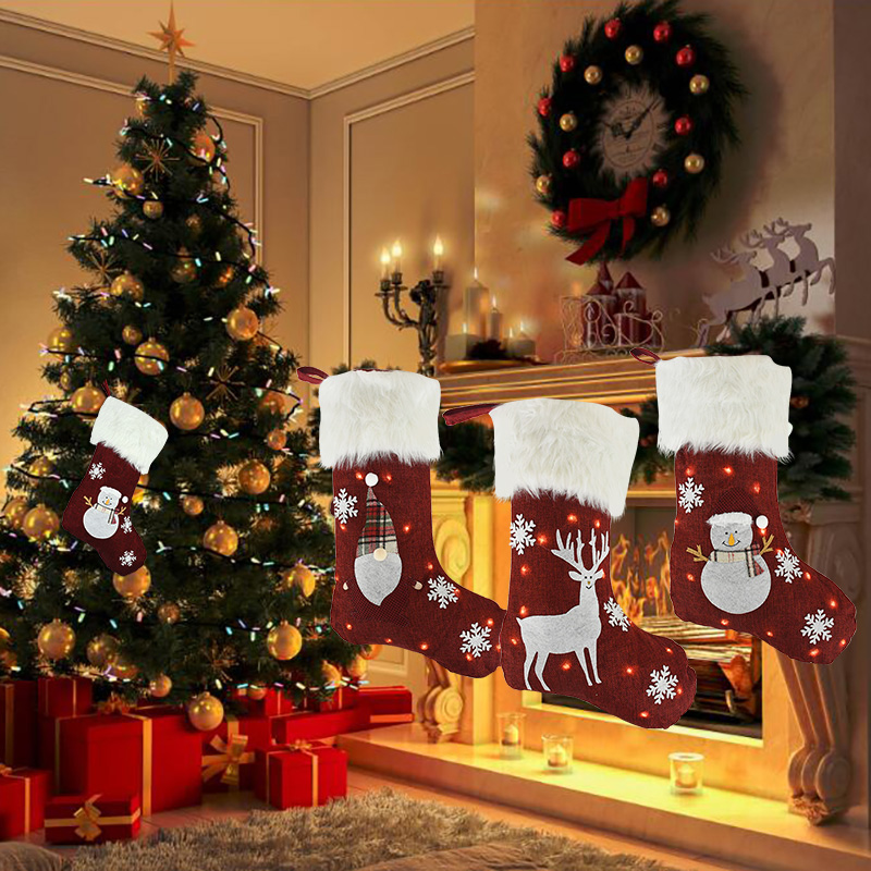 Christmas Socks With Led Light - Christmas Stocking Hanging reseña y precio
