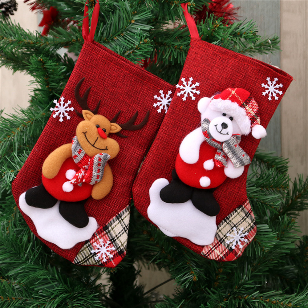 Linen Christmas Stockings Gift - Christmas Stocking Hanging reseña y precio