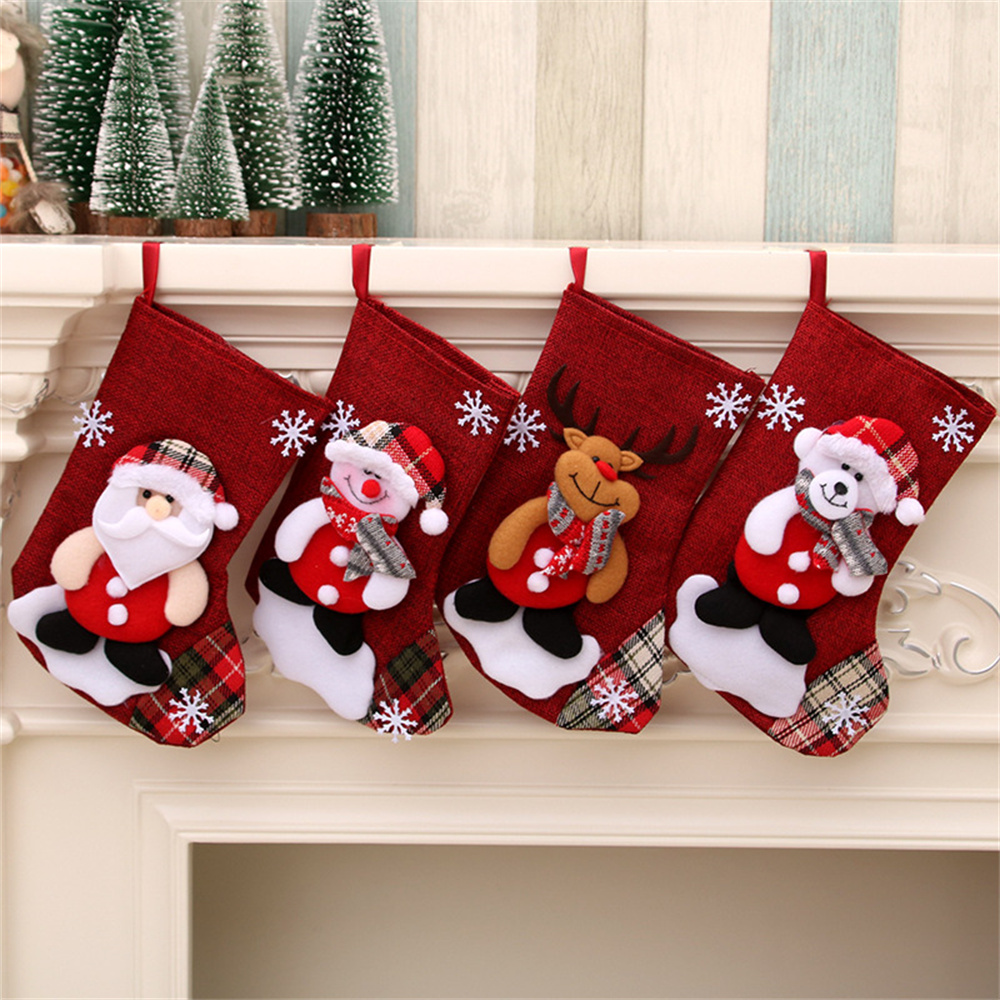 Linen Christmas Stockings Gift - Christmas Stocking Hanging reseña y precio