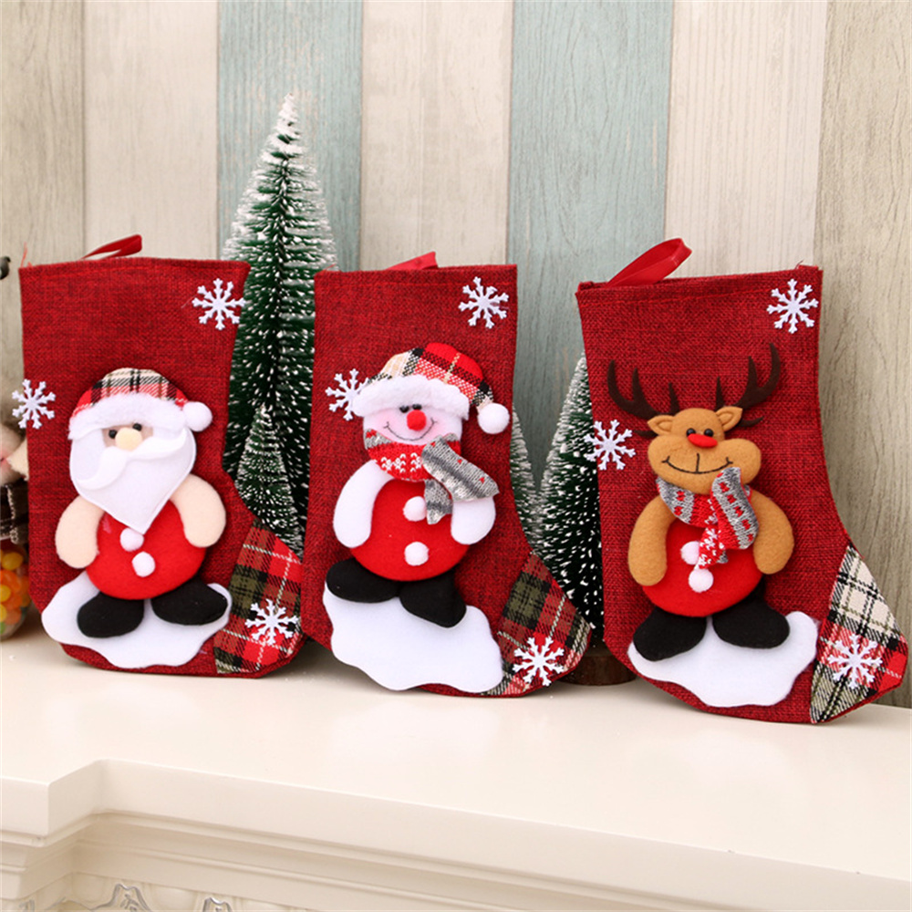 Linen Christmas Stockings Gift - Christmas Stocking Hanging reseña y precio