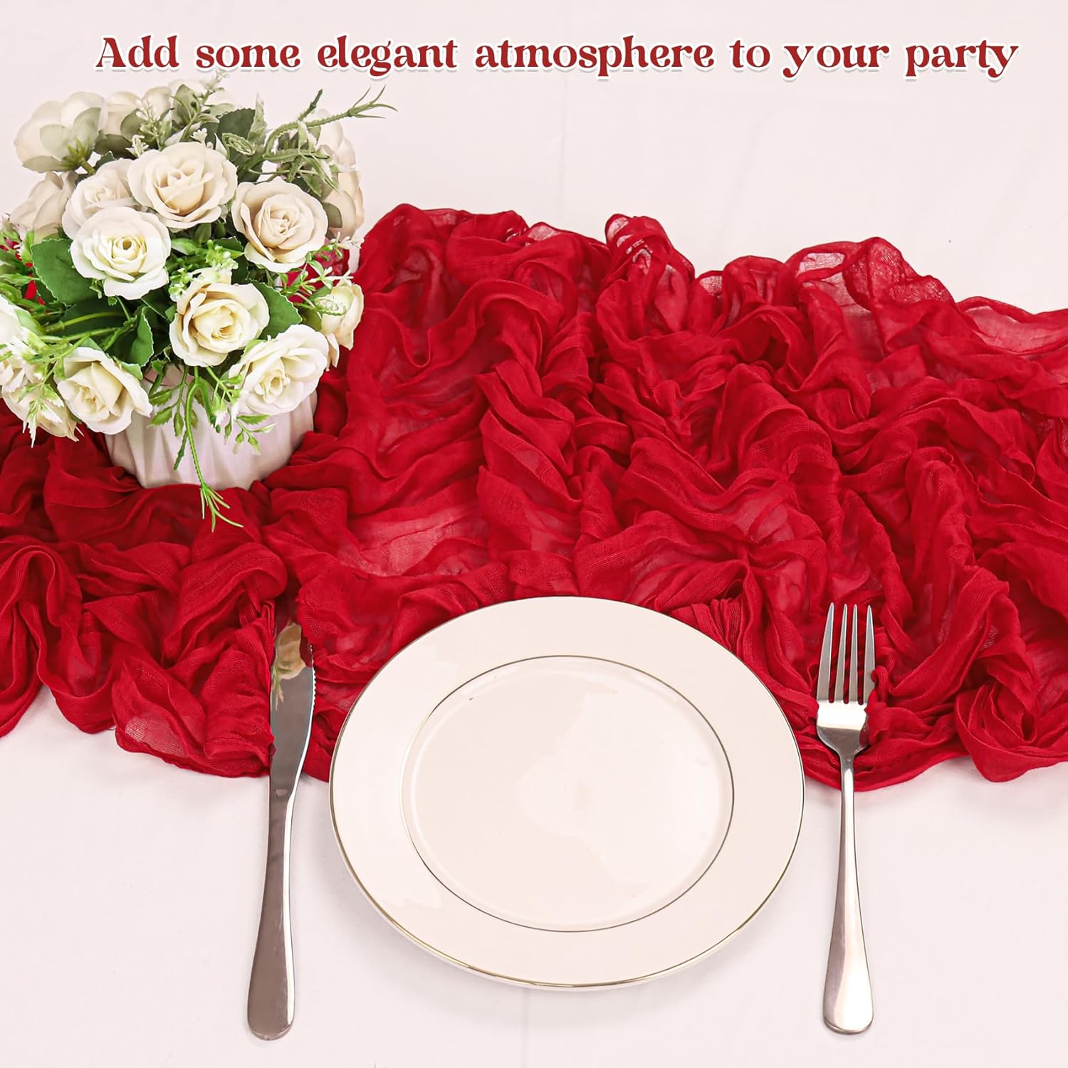 1.8/3/4M Long Red Table Runner - Christmas Table Runner reseña y precio