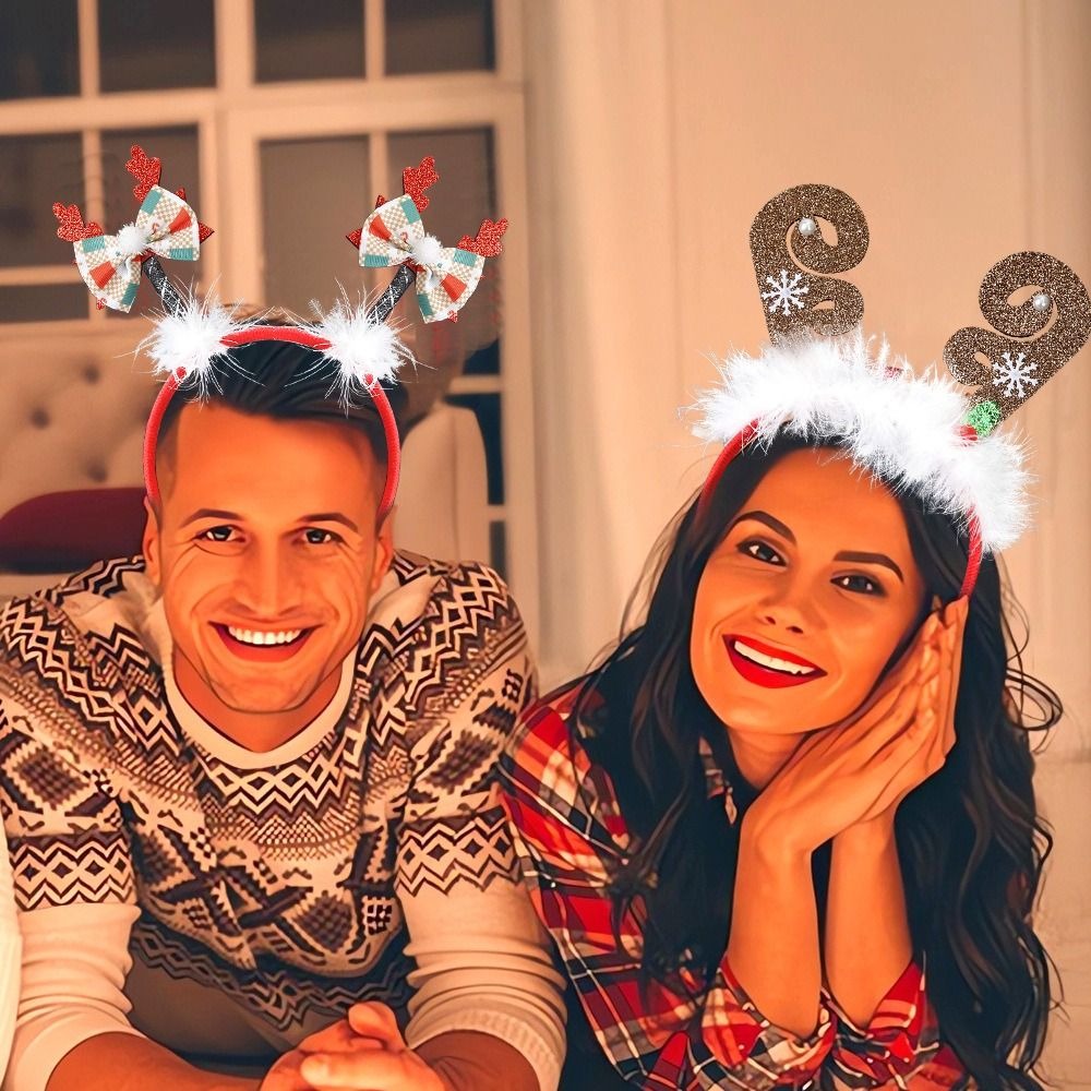 Cute Christmas Headbands Snowm - Reindeer Antlers Headband reseña y precio