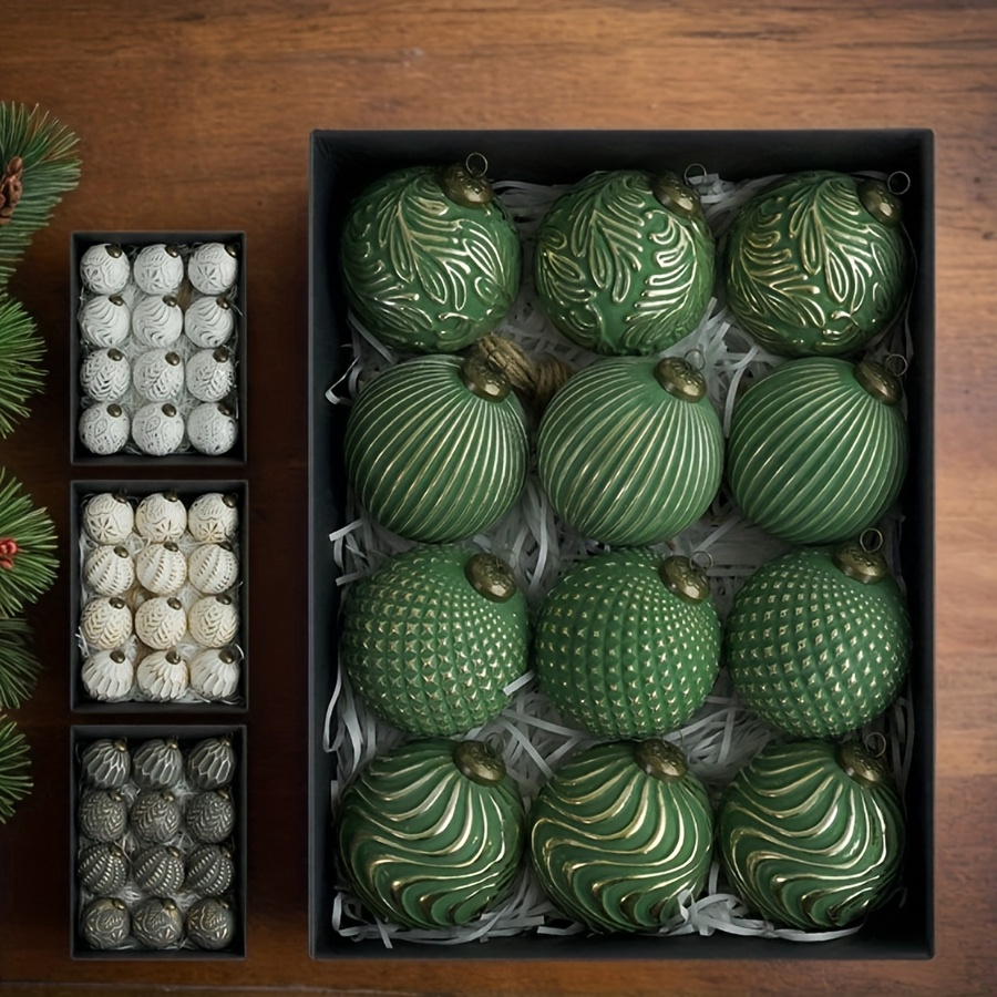 12PC 8cm Antique Plastic Chris - Ornament Ball Set reseña y precio