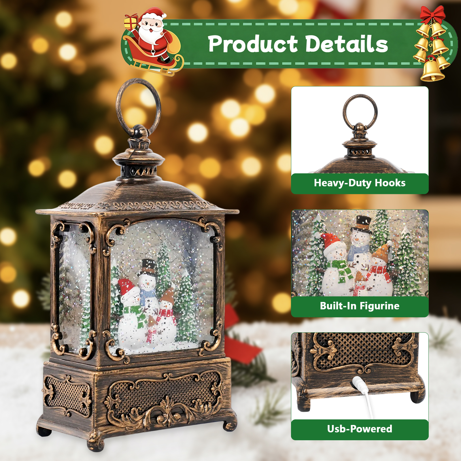 Music Snow Globe Lantern with  - Snow Globe Musical reseña y precio