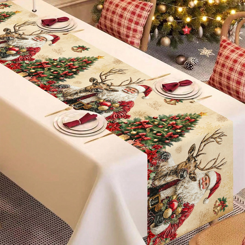 Vintage Christmas Table Runner - Christmas Table Runner reseña y precio