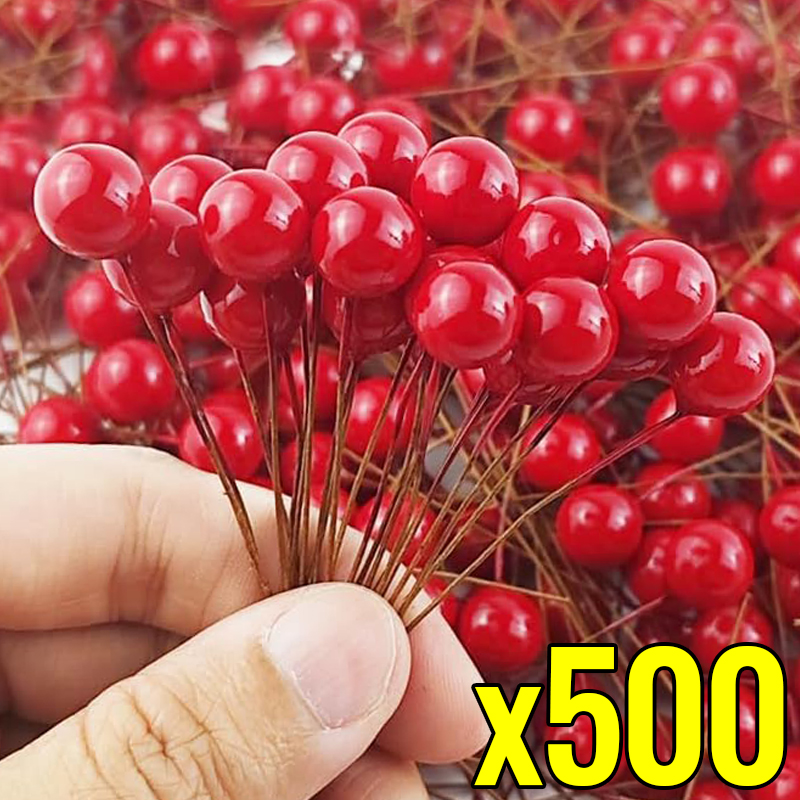 500/50pcs Mini Artificial Red  - Christmas Wreath Fake reseña y precio