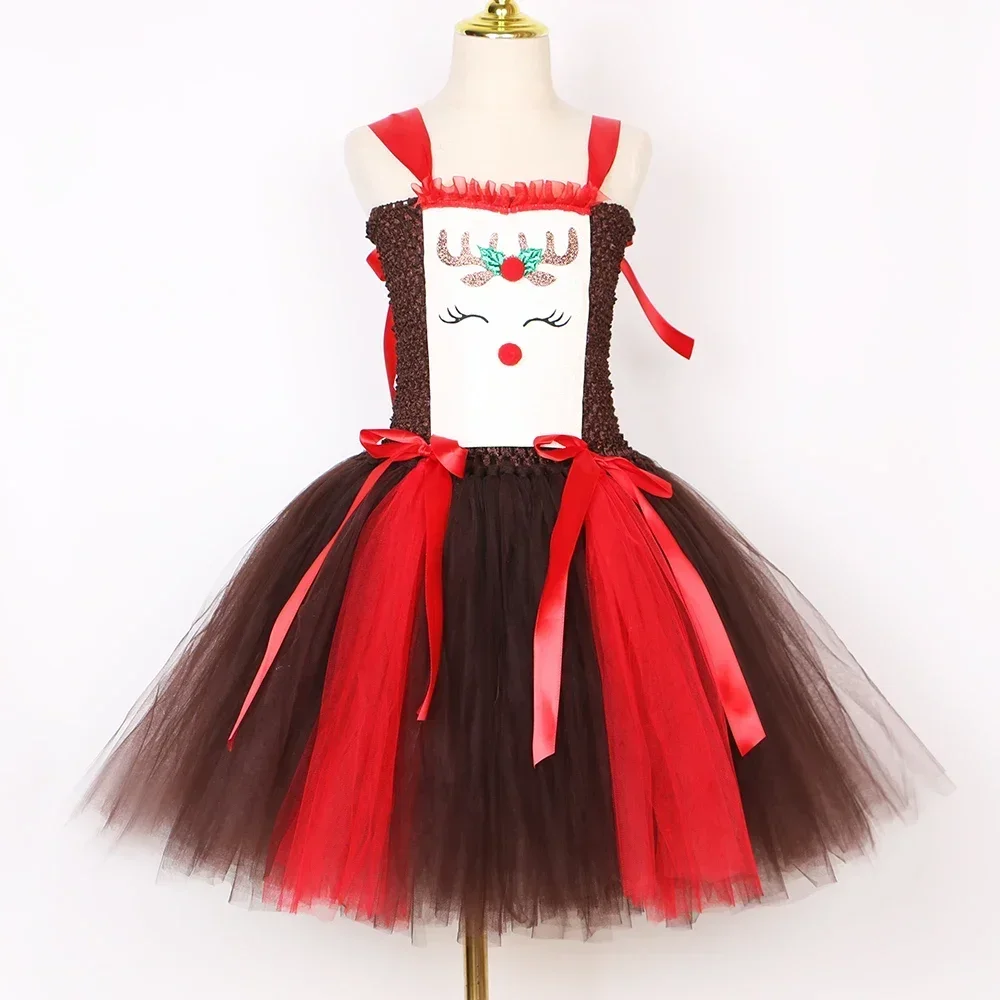 Christmas Party Tutu Dress Rud - Reindeer Antlers Headband reseña y precio