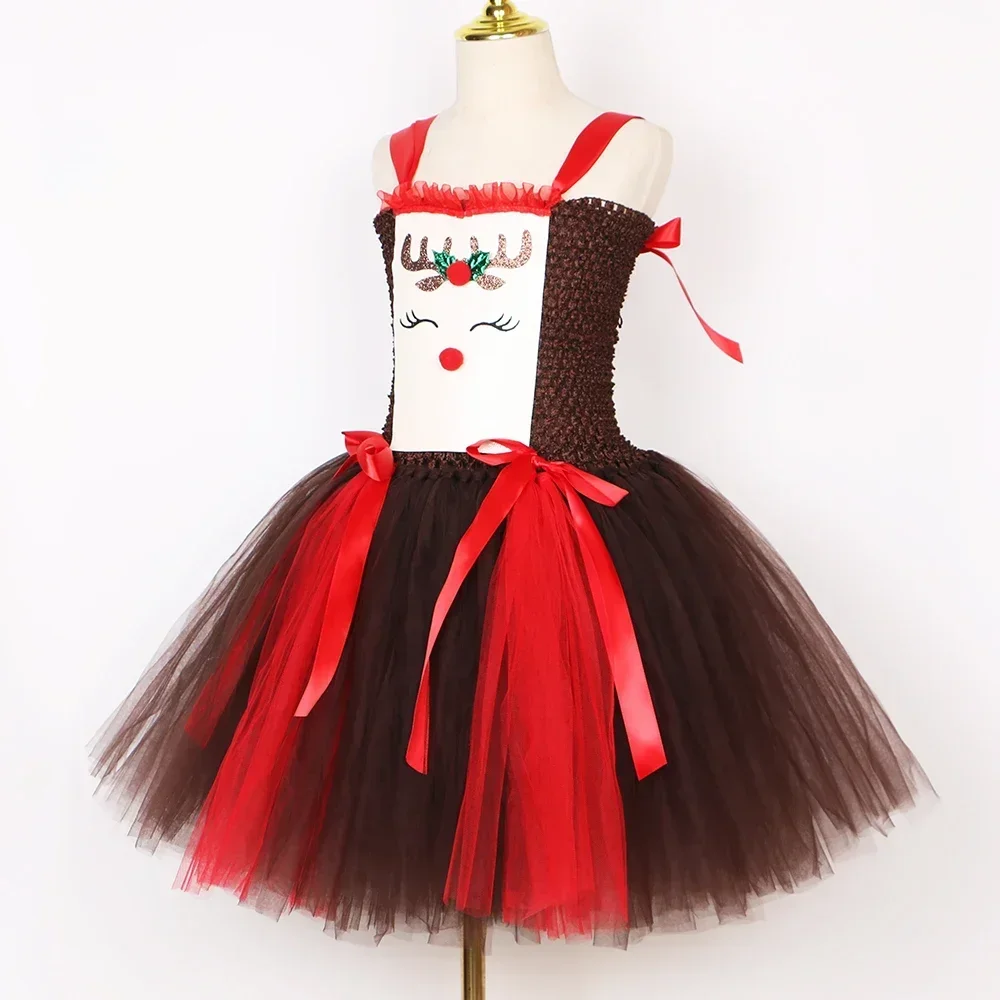 Christmas Party Tutu Dress Rud - Reindeer Antlers Headband reseña y precio