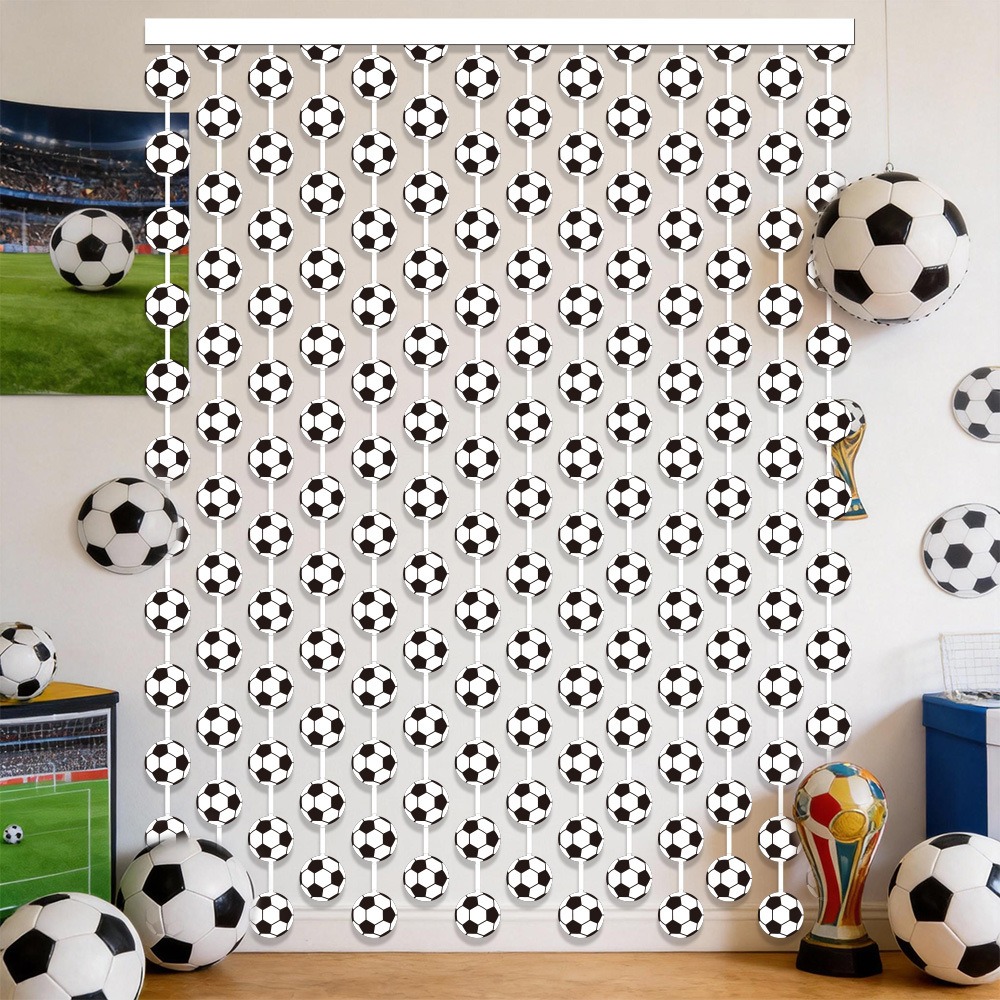 Soccer Football Theme Rain Cur - Tinsel Garland Decoration reseña y precio