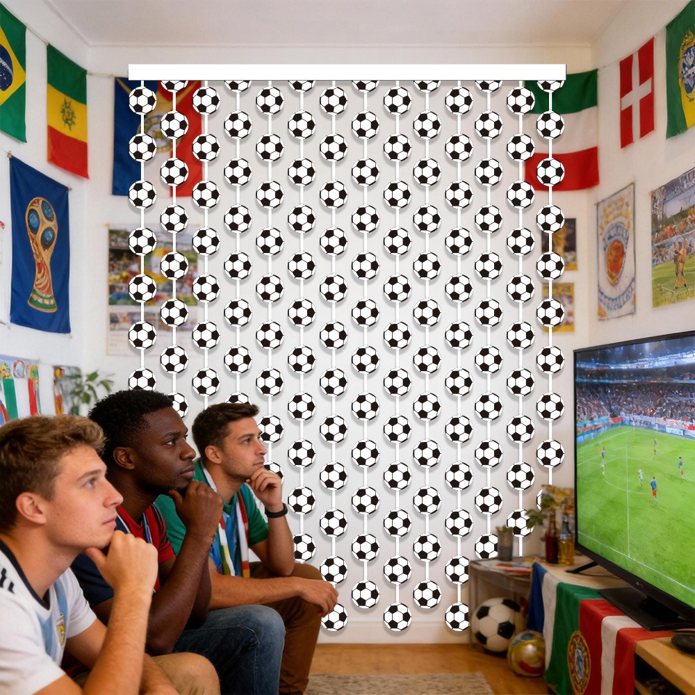 Soccer Football Theme Rain Cur - Tinsel Garland Decoration reseña y precio