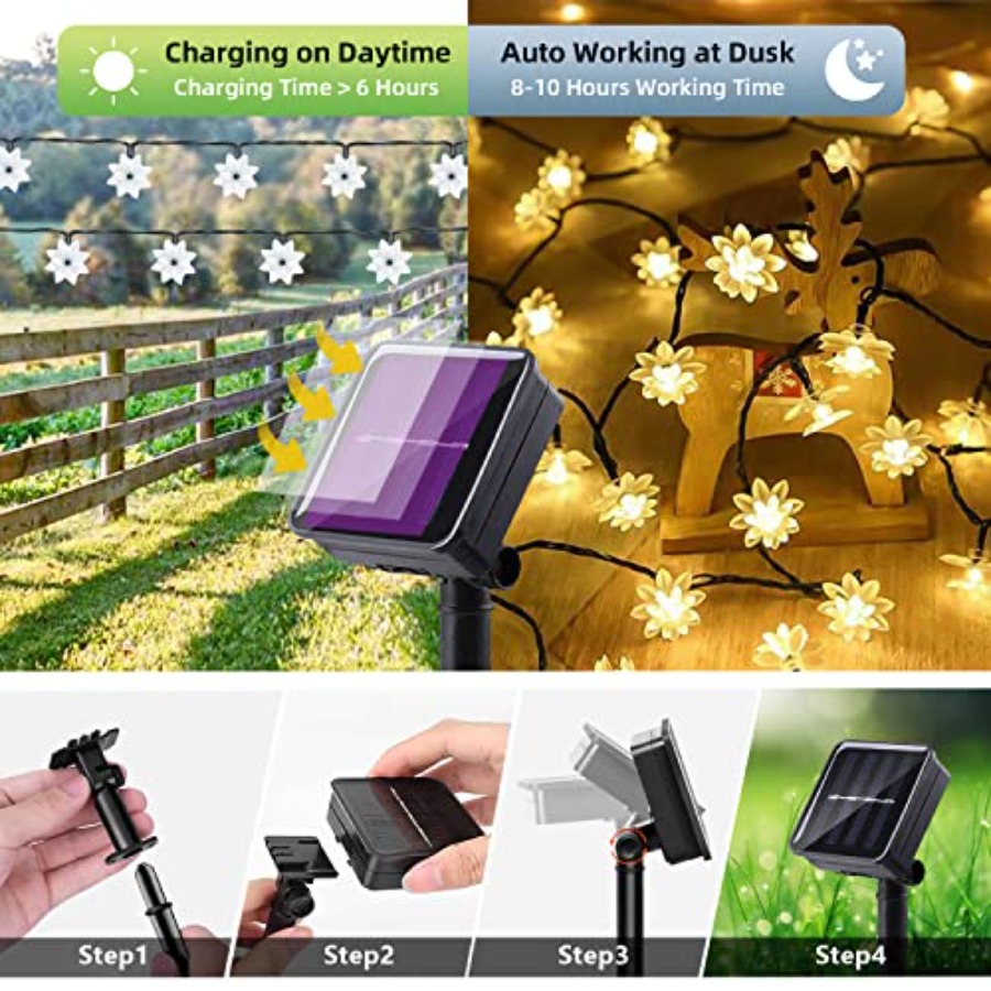 Solar Flower String Lights Out - Led Fairy String Lights reseña y precio