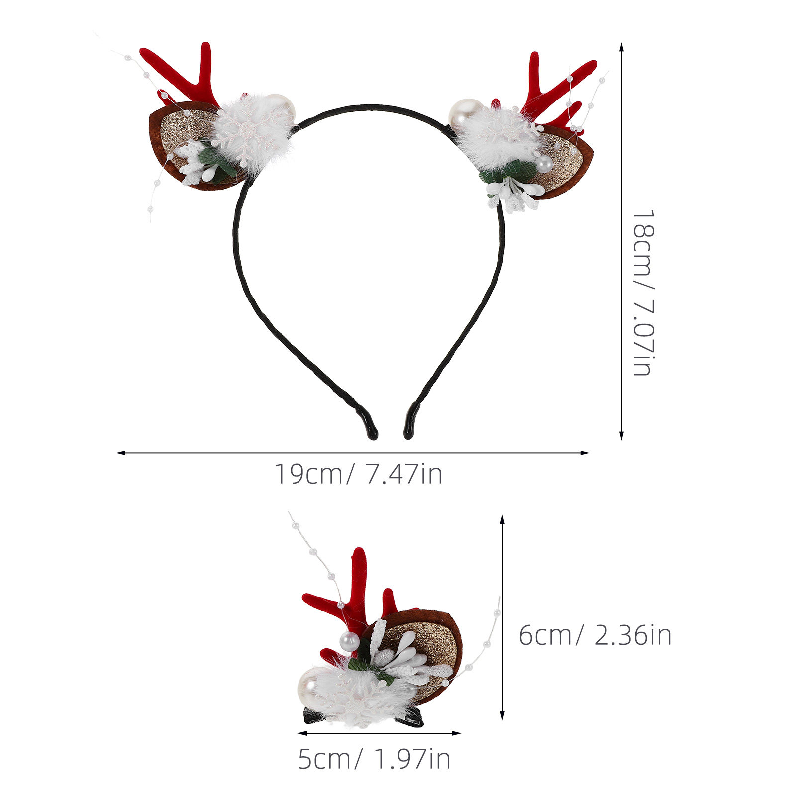 4Pcs Christmas Reindeer Antler - Reindeer Antlers Headband reseña y precio