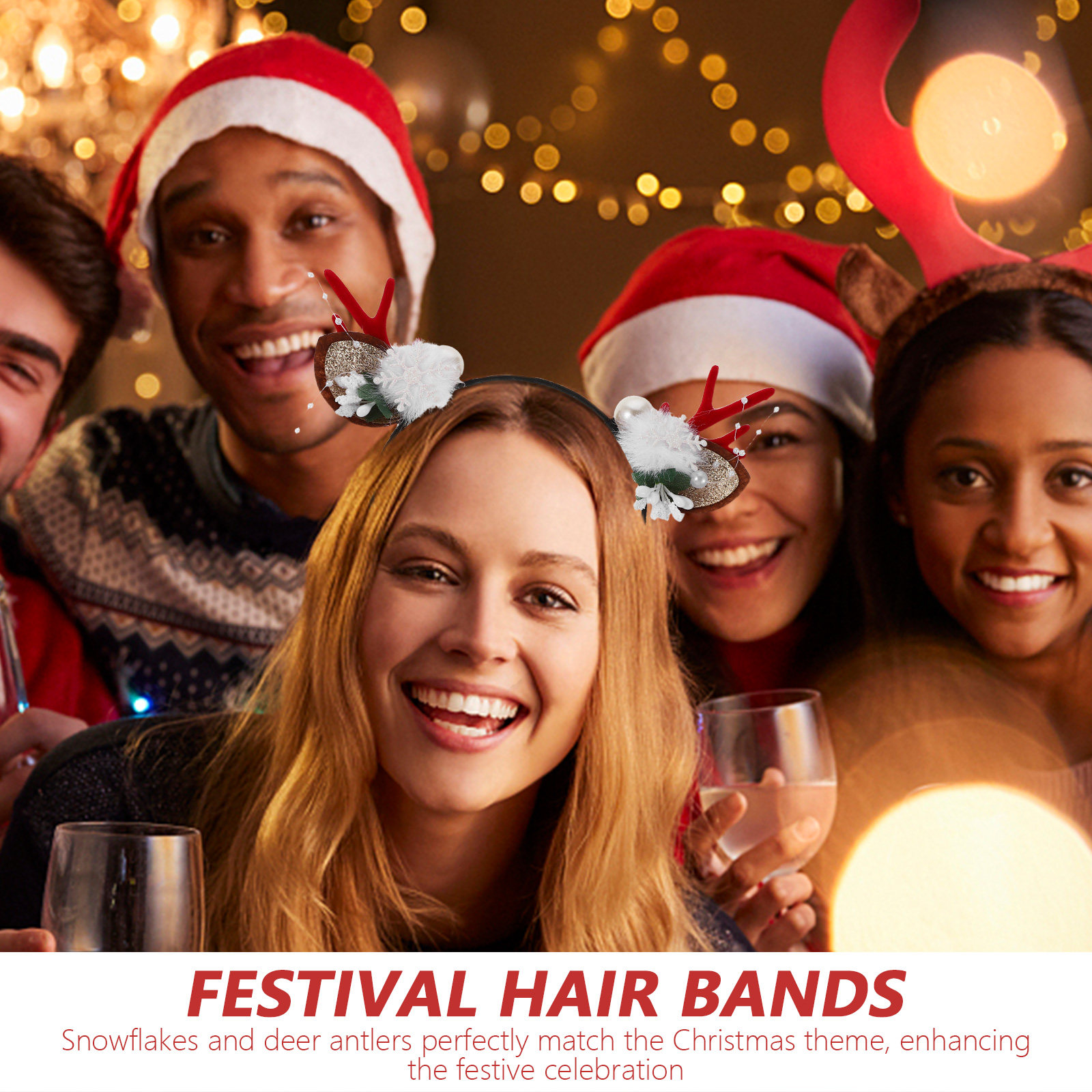 4Pcs Christmas Reindeer Antler - Reindeer Antlers Headband reseña y precio