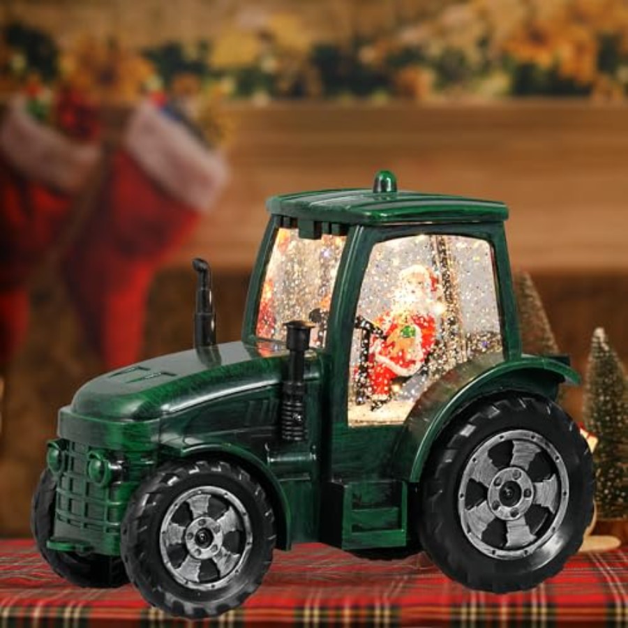 Christmas Snow Globe Tractor S - Snow Globe Musical reseña y precio
