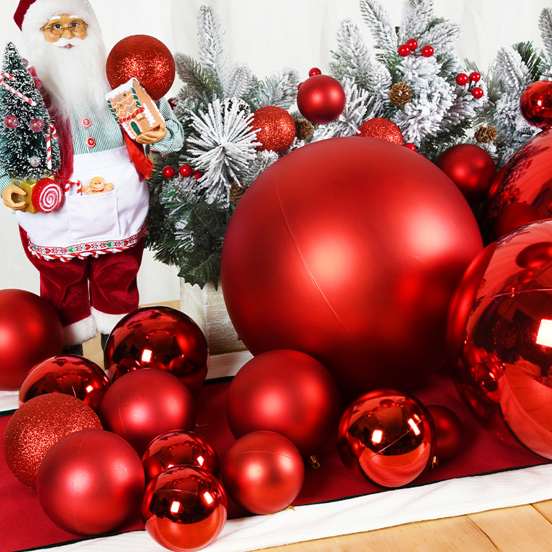 1-8Pcs 3/4/6/8cm Red Christmas - Ornament Ball Set reseña y precio