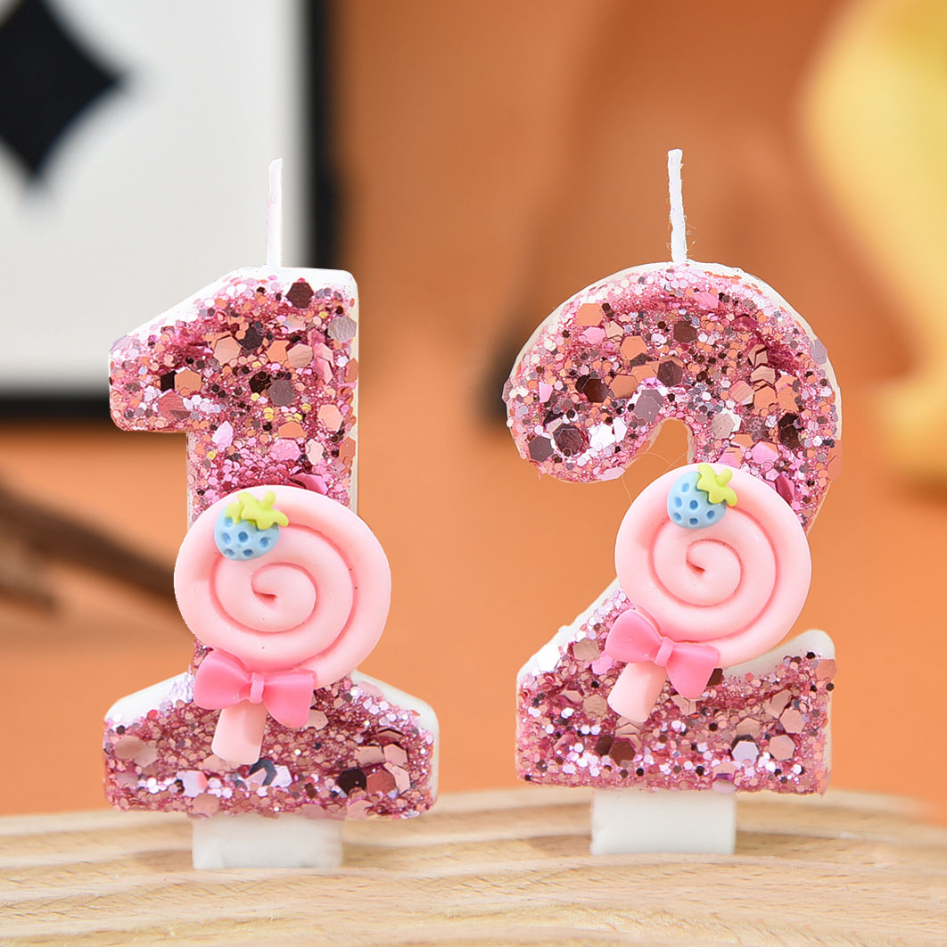 1pc Large 0-9 Numbers Pink Lol - Holiday Candle Set reseña y precio