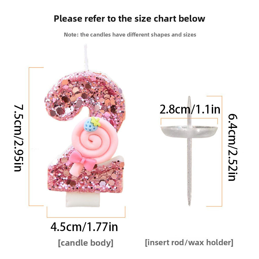 1pc Large 0-9 Numbers Pink Lol - Holiday Candle Set reseña y precio