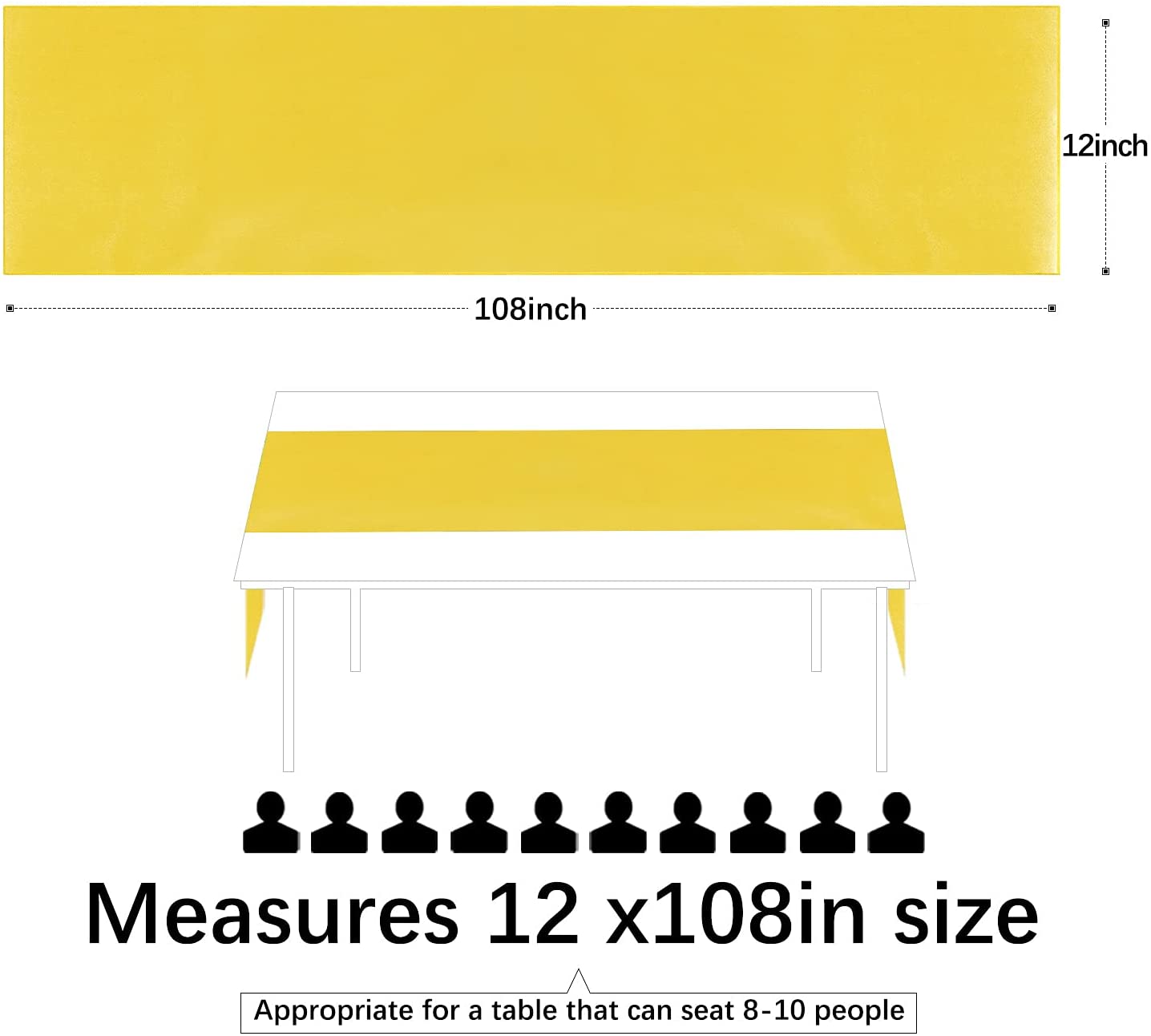 12x108 Inch Satin Wedding Tabl - Christmas Table Runner reseña y precio