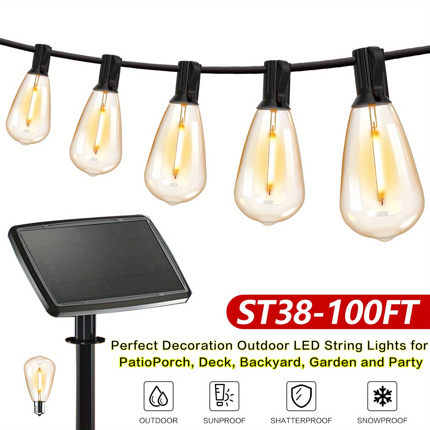 50/100 Ft Solar Outdoor String - Christmas Lights Outdoor reseña y precio