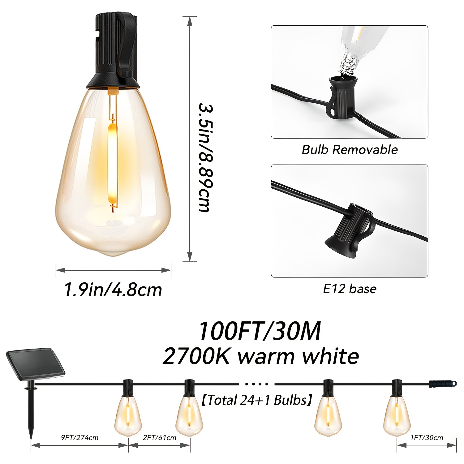 50/100 Ft Solar Outdoor String - Christmas Lights Outdoor reseña y precio