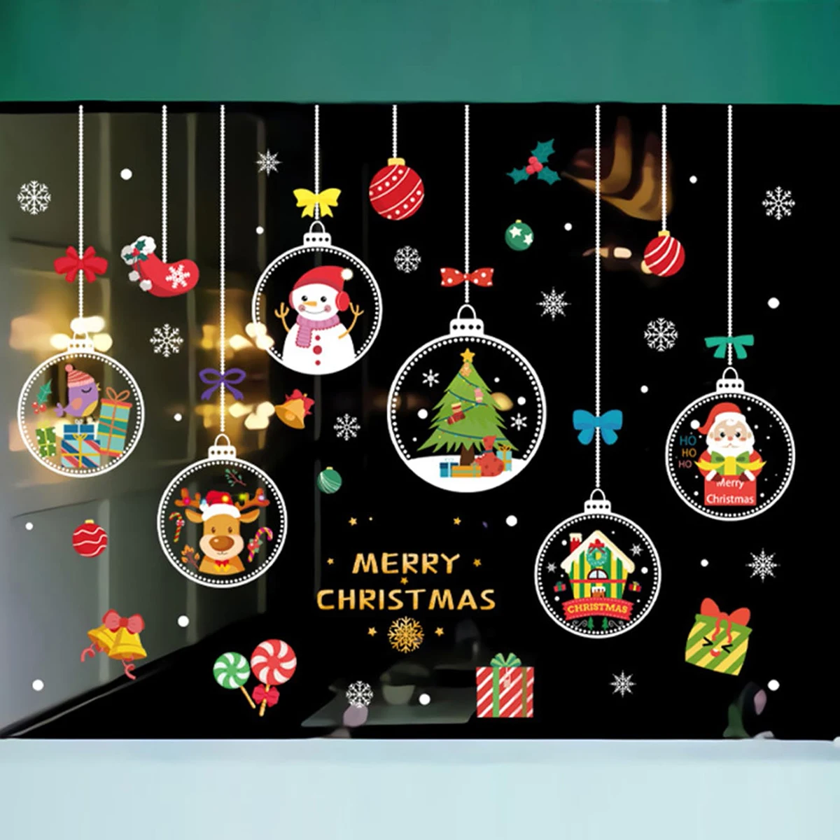 1PC - Merry Christmas Window S - Snowflake Window Decal reseña y precio