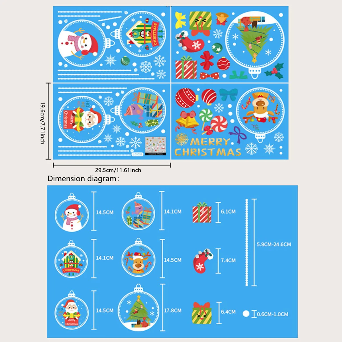 1PC - Merry Christmas Window S - Snowflake Window Decal reseña y precio