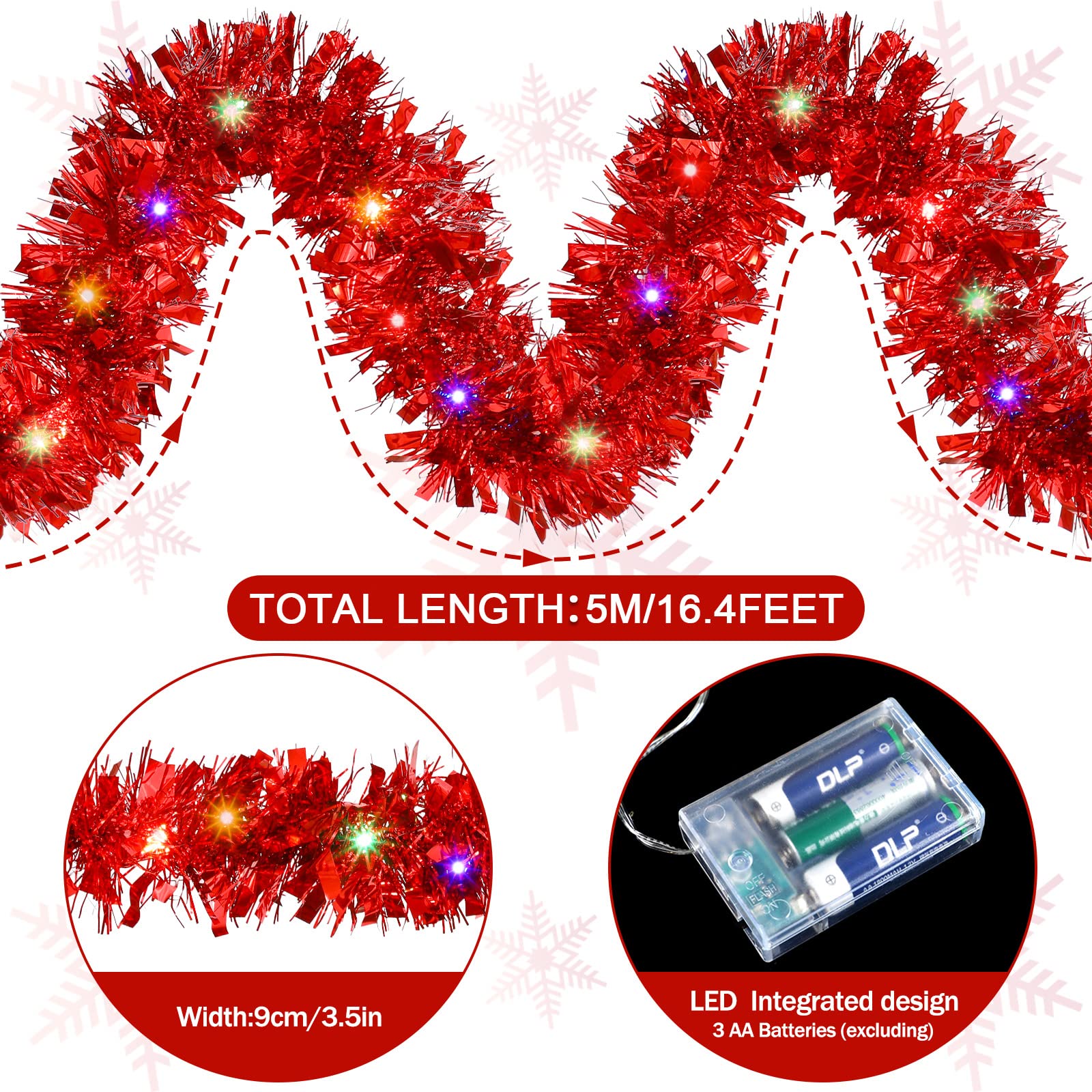 1/3pcs 5M Christmas Tinsel Gar - Tinsel Garland Decoration reseña y precio