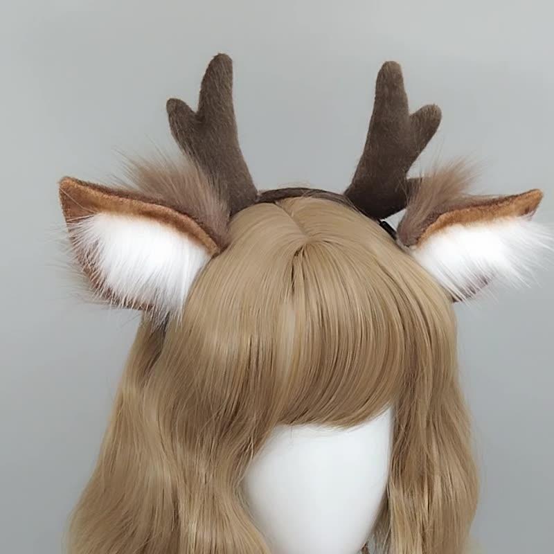 Handmade Animal Fur Antler Hea - Reindeer Antlers Headband reseña y precio