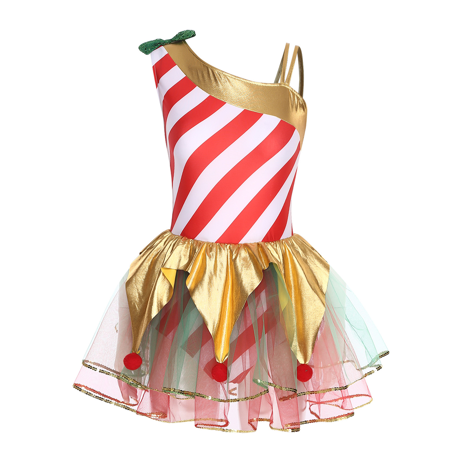 Women Christmas Candy Cane Dre - Elf Costume Christmas reseña y precio