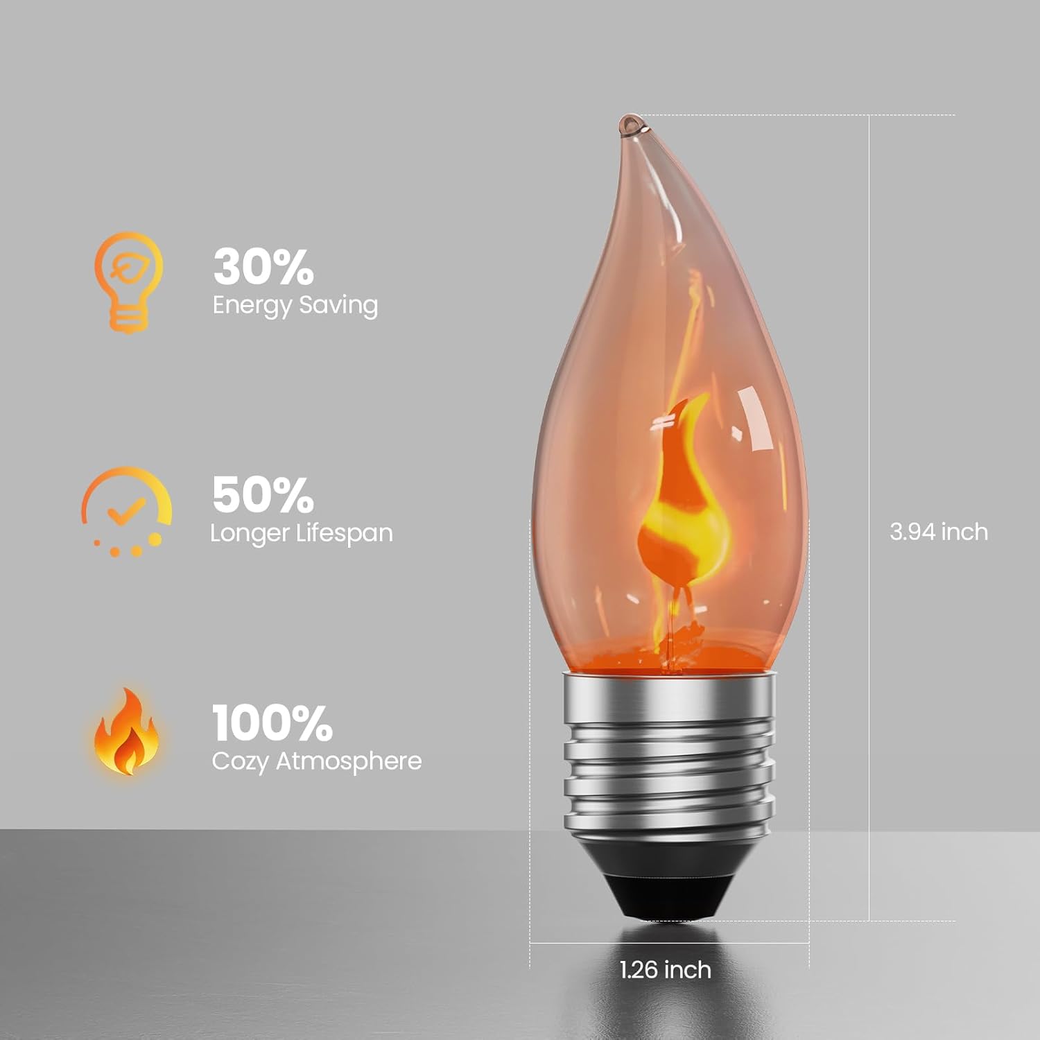 E26 Flame Light Bulbs, Flicker - Christmas Lights Outdoor reseña y precio