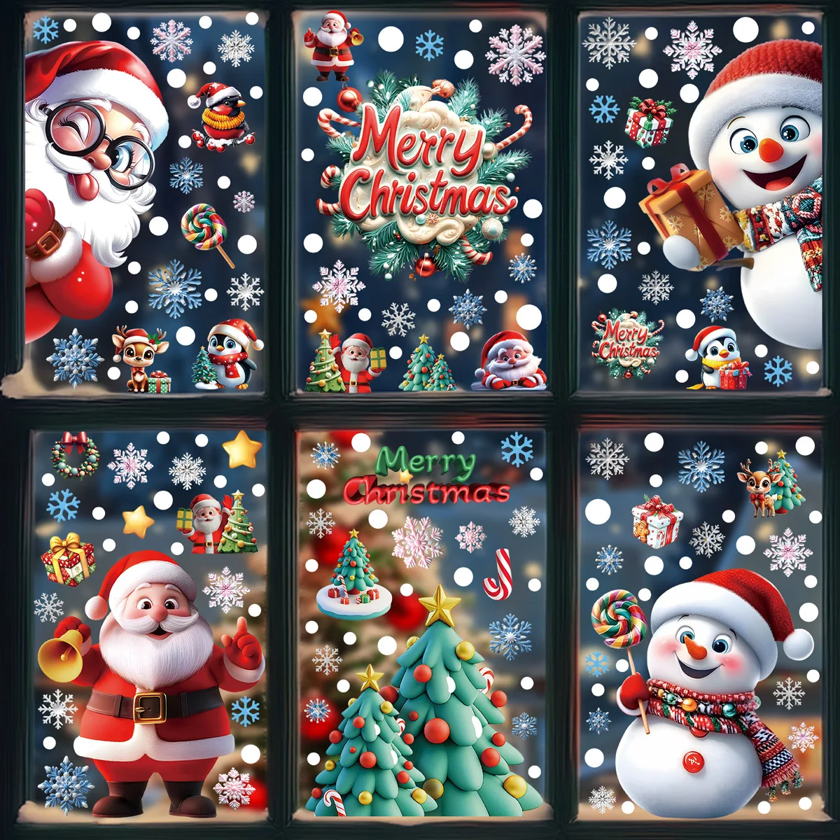 2025 Christmas Static Window C - Snowflake Window Decal reseña y precio