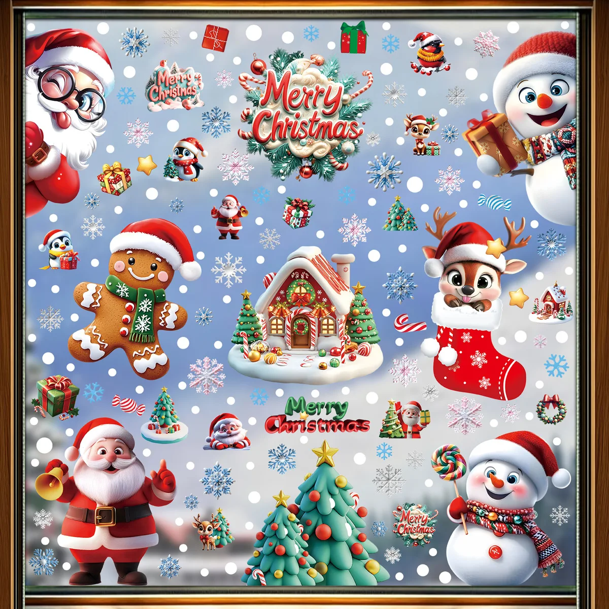 2025 Christmas Static Window C - Snowflake Window Decal reseña y precio