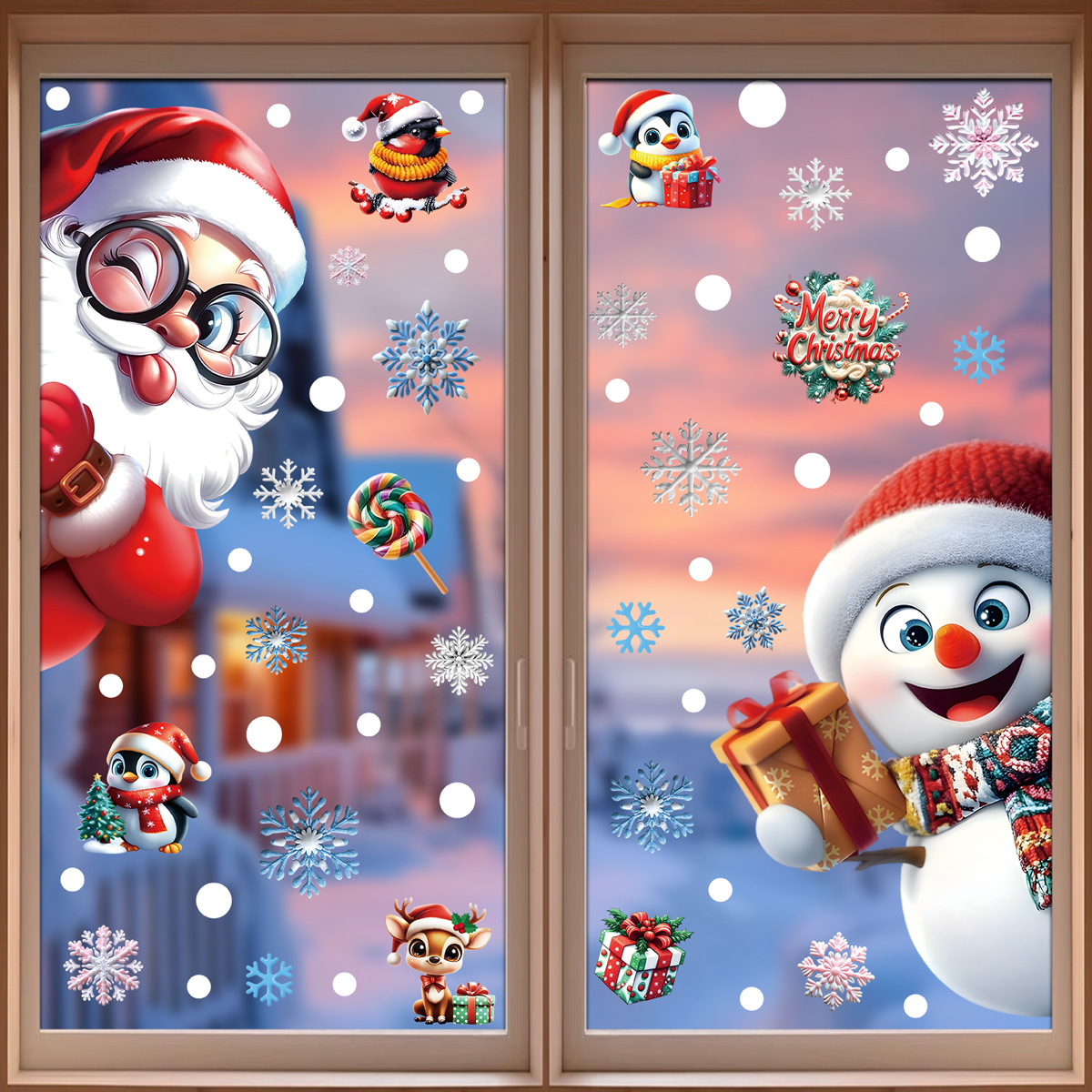 2025 Christmas Static Window C - Snowflake Window Decal reseña y precio