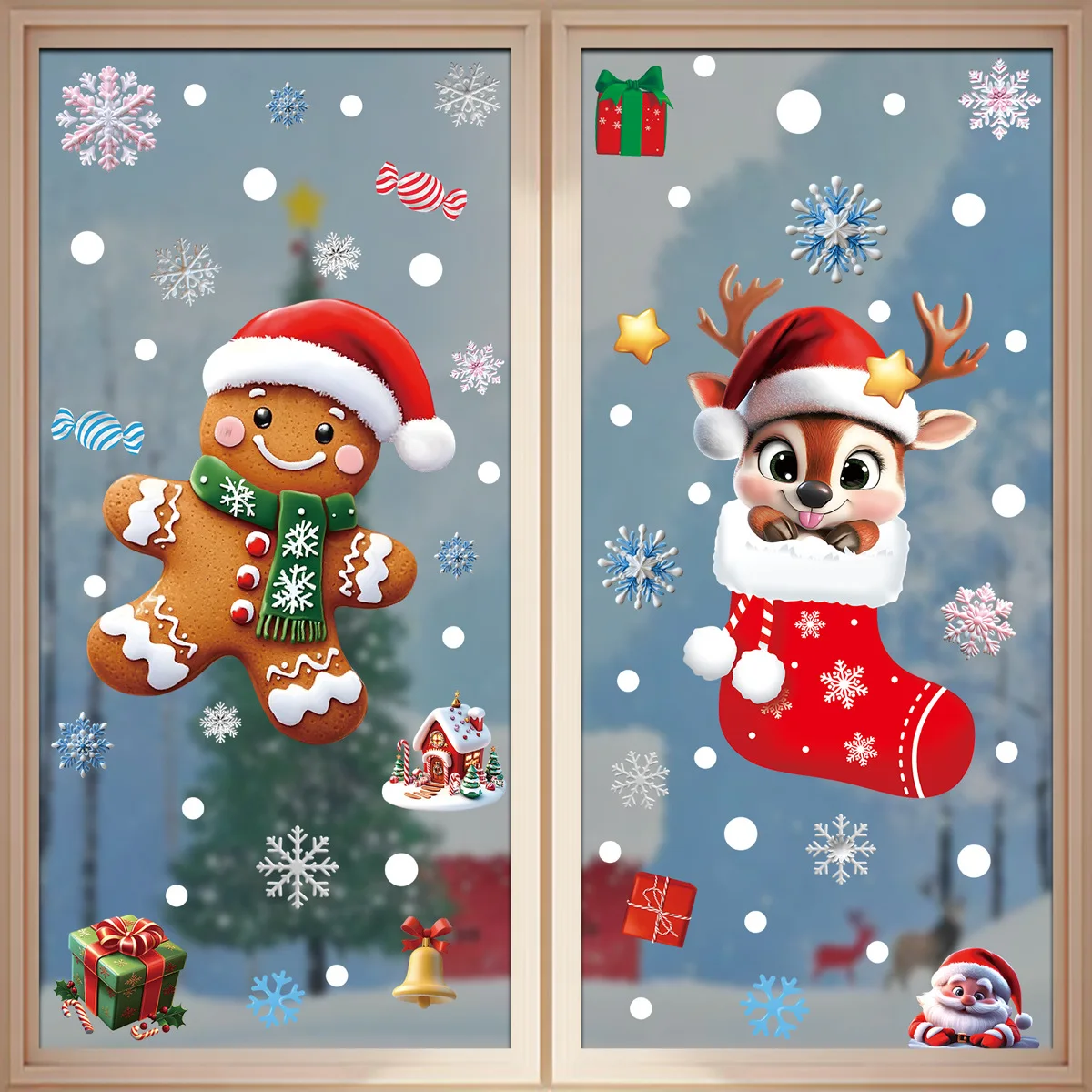 2025 Christmas Static Window C - Snowflake Window Decal reseña y precio