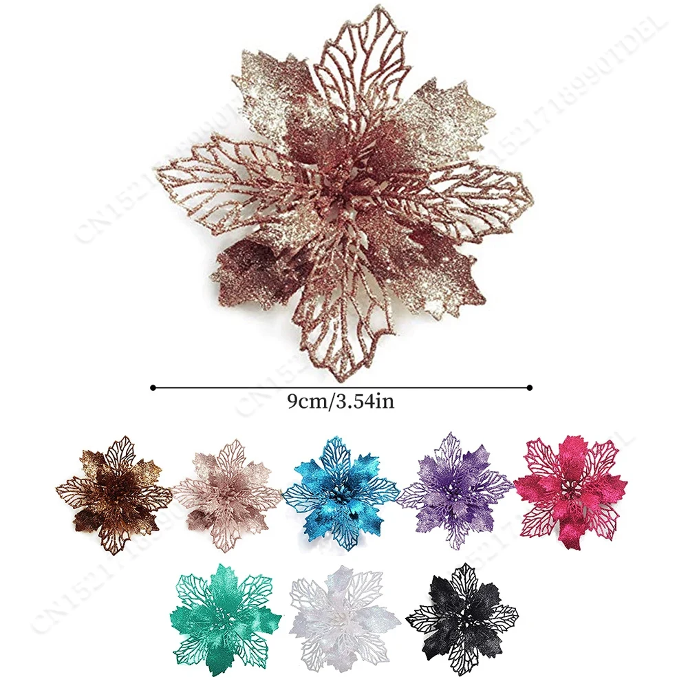 5pcs 9cm Glitter Artifical Chr - Christmas Wreath Fake reseña y precio