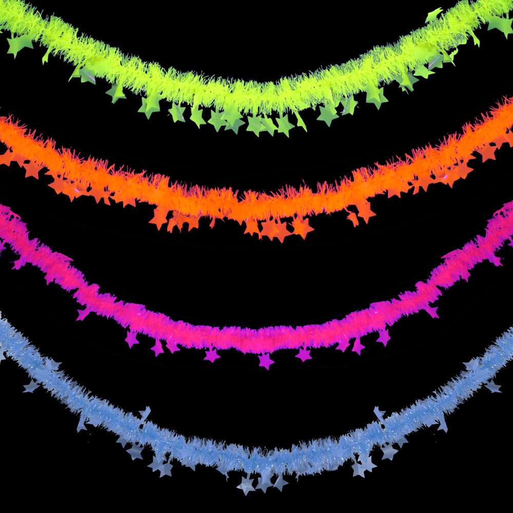 Birthday Theme Fluorescent Mac - Tinsel Garland Decoration reseña y precio