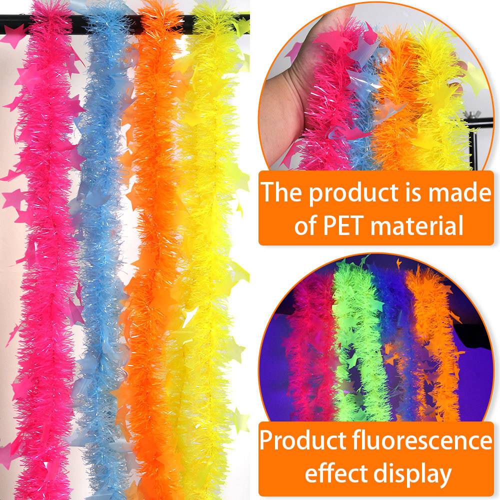 Birthday Theme Fluorescent Mac - Tinsel Garland Decoration reseña y precio