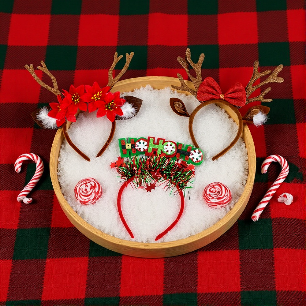 Merry Christmas Headband Reind - Reindeer Antlers Headband reseña y precio