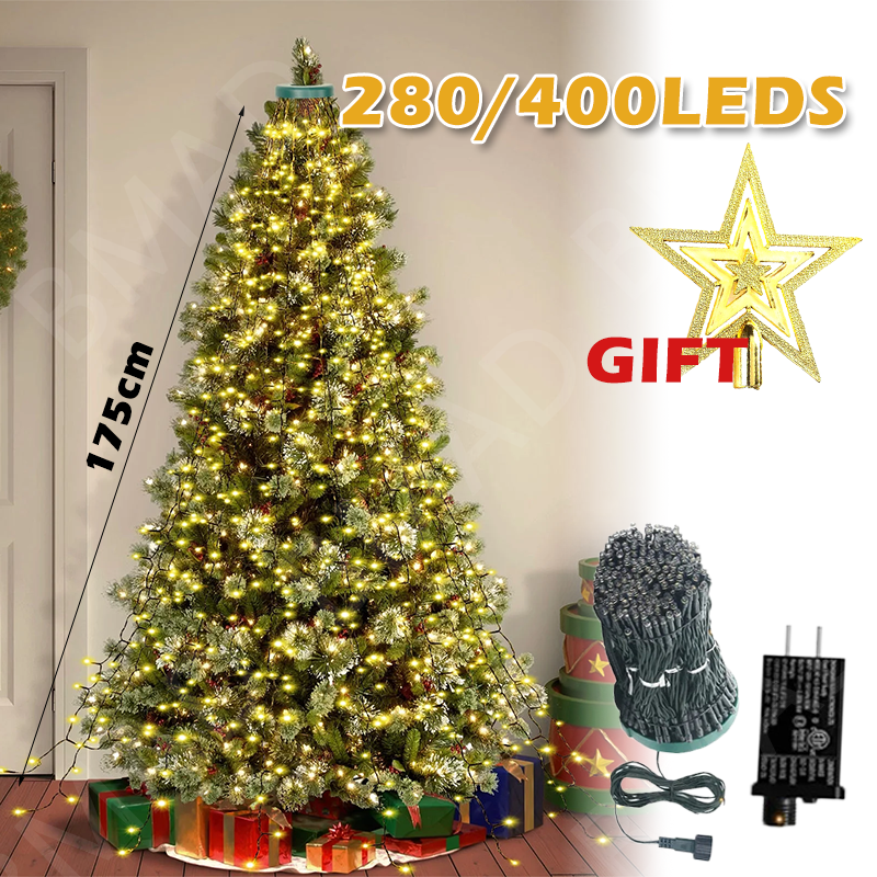 Christmas Tree Waterfall Light - Star Tree Topper reseña y precio