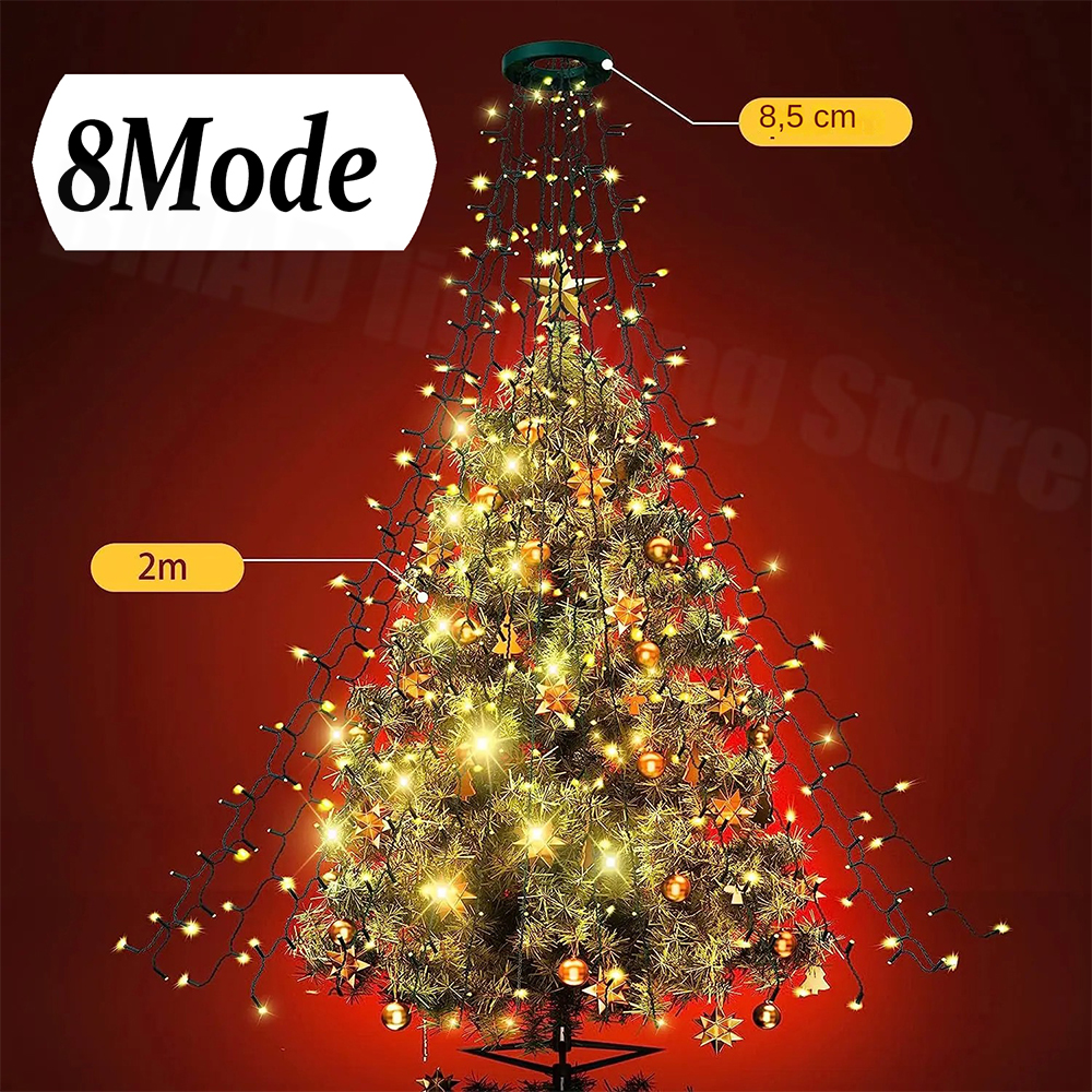 Christmas Tree Waterfall Light - Star Tree Topper reseña y precio