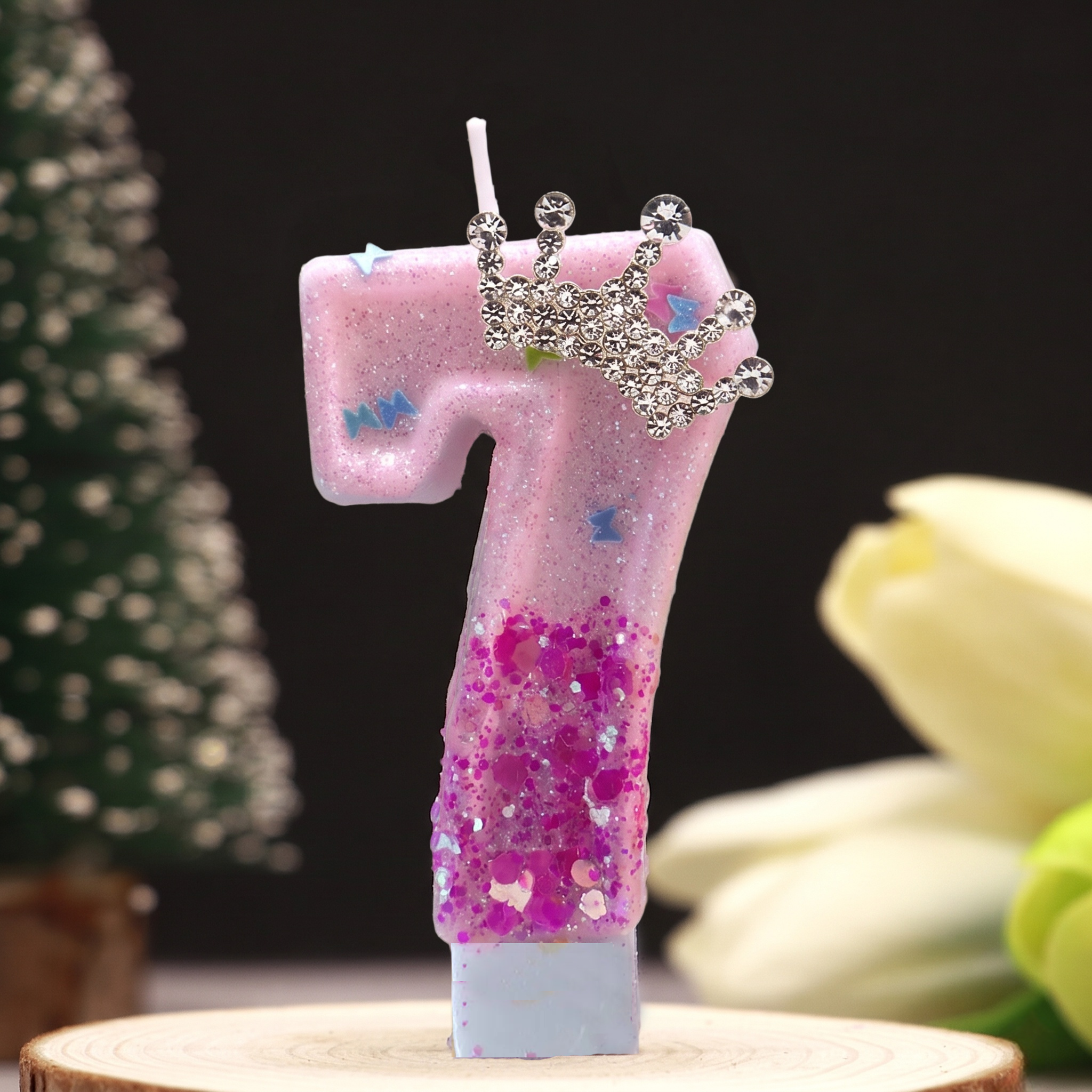 Pink Rose Red Sequins Dual Col - Holiday Candle Set reseña y precio