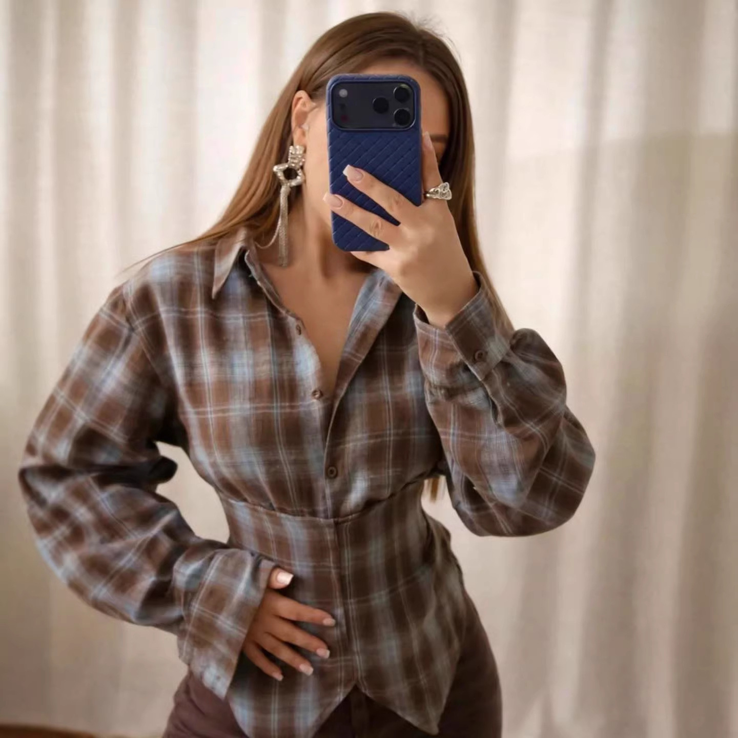 Loose Women's Plaid Blouse Vin - Christmas Throw Blanket reseña y precio
