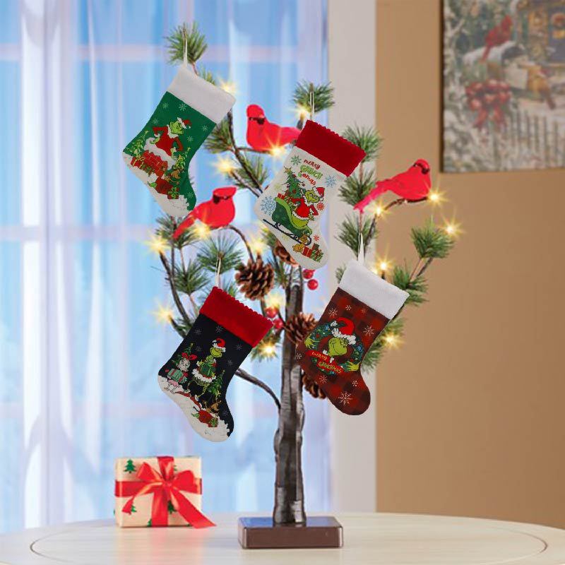 Christmas Stocking Grinch Sock - Christmas Stocking Hanging reseña y precio