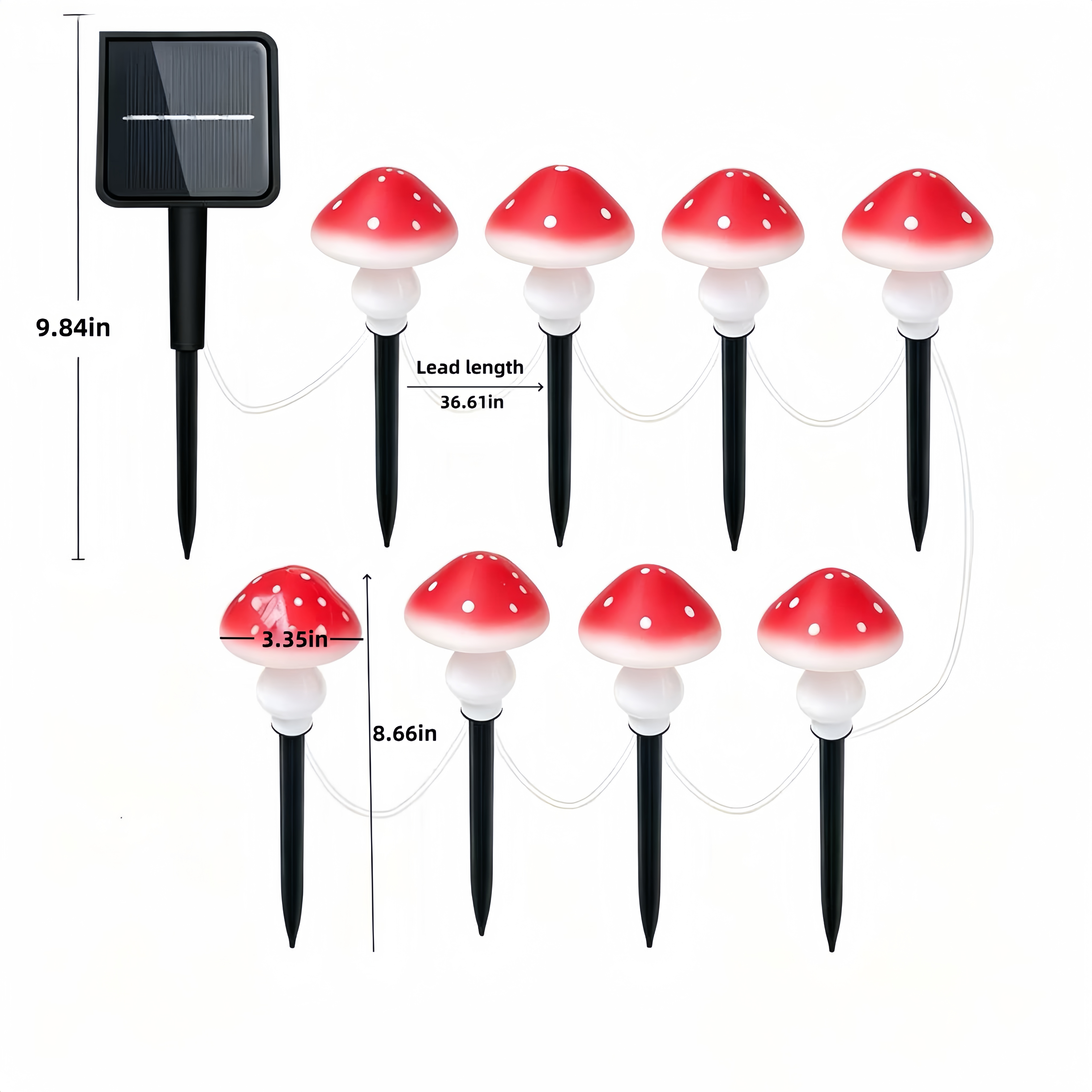 Solar Mushroom String Lights W - Christmas Lights Outdoor reseña y precio