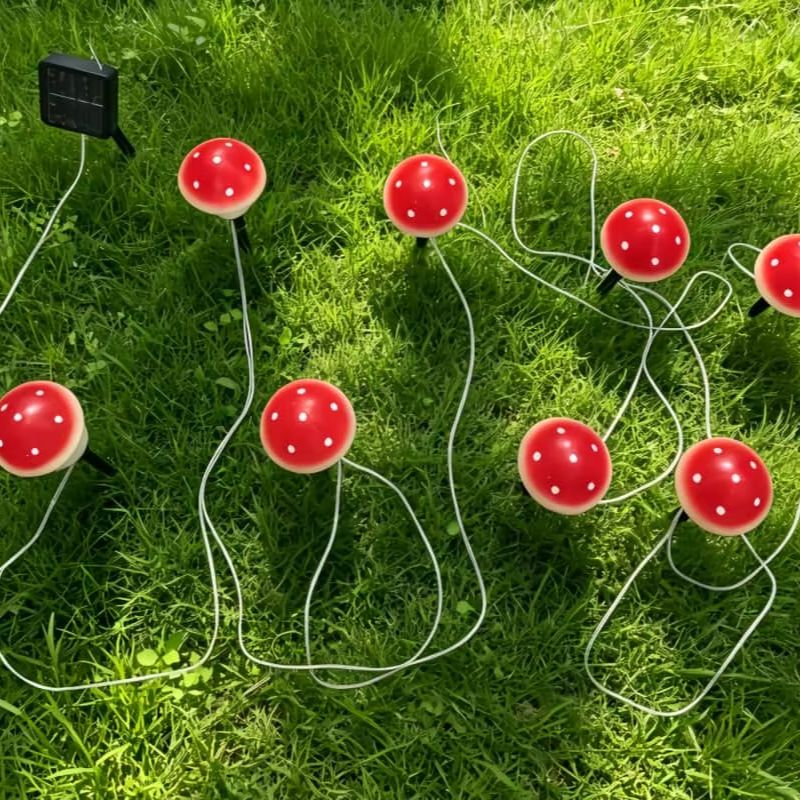 Solar Mushroom String Lights W - Christmas Lights Outdoor reseña y precio