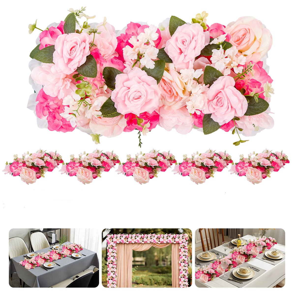 6 Pcs Artificial Flower Garlan - Christmas Table Runner reseña y precio