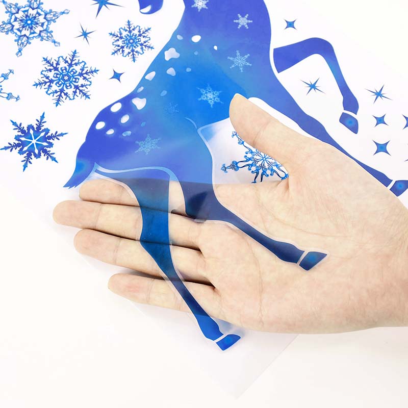 Christmas Window Stickers Elk  - Snowflake Window Decal reseña y precio