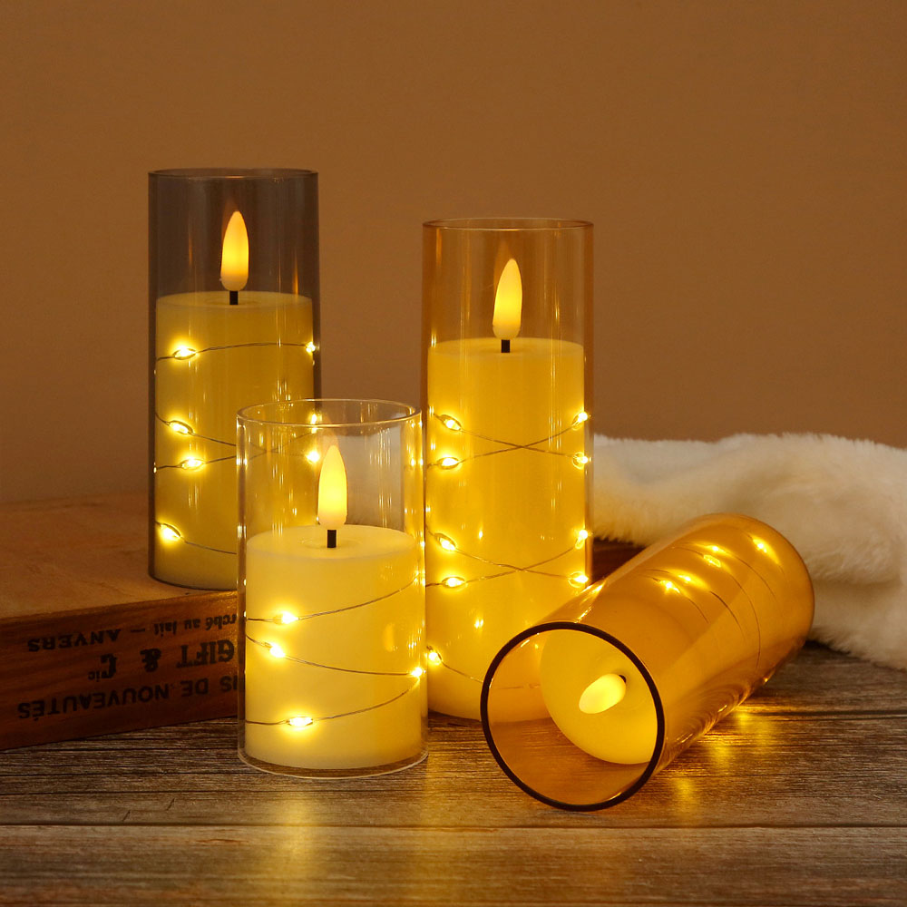 3pcs/set LED Copper Wire Flame - Holiday Candle Set reseña y precio
